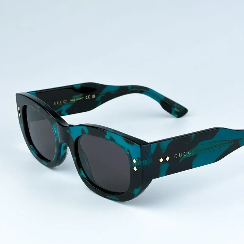 NEW Gucci GG1215S 001 Havana Grey Rectangle Unisex Sunglasses GG 1215S